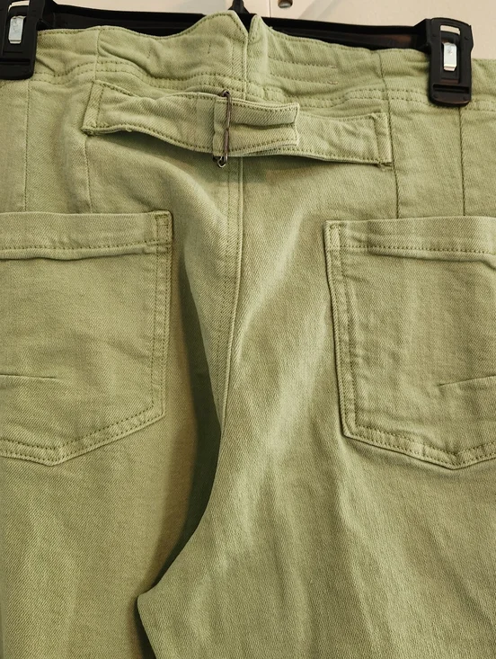 Pilcro Anthropilogie Kit High-Rise Wide-Leg Utility Trousers Sage Green 32 Tall - Picture 14 of 16